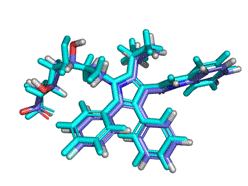 Superposition of lipitor in x-ray structure and calculated by QUANTUM