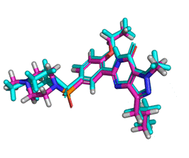 Superposition of viagra in x-ray structure and calculated by QUANTUM