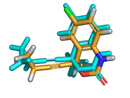 Superposition of sustiva in x-ray structure and calculated by QUANTUM