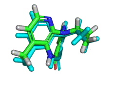 Superposition of viramune in x-ray structure and calculated by QUANTUM